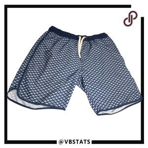 Fair Harbor Men's The Anchor Mist Seaview Lined Swim Trunks Blue White Large